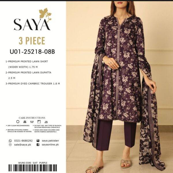 Saya Premium Printed Lawn 3 Piece