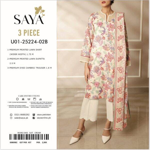 Saya Premium Printed Lawn 3 Piece