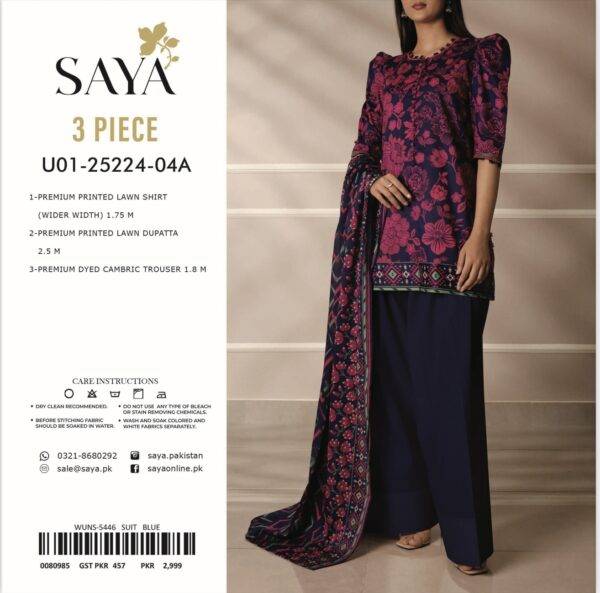 Saya Premium Printed Lawn 3 Piece