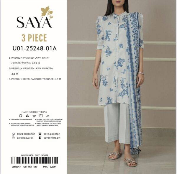 Saya Premium Printed Lawn 3 Piece