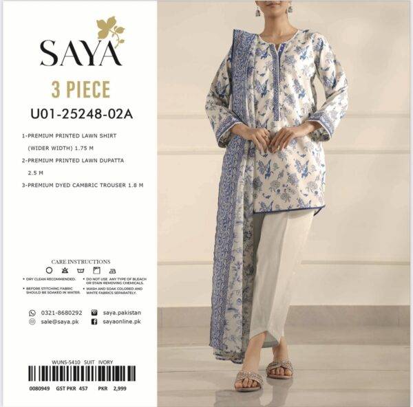 Saya Premium Printed Lawn 3 Piece