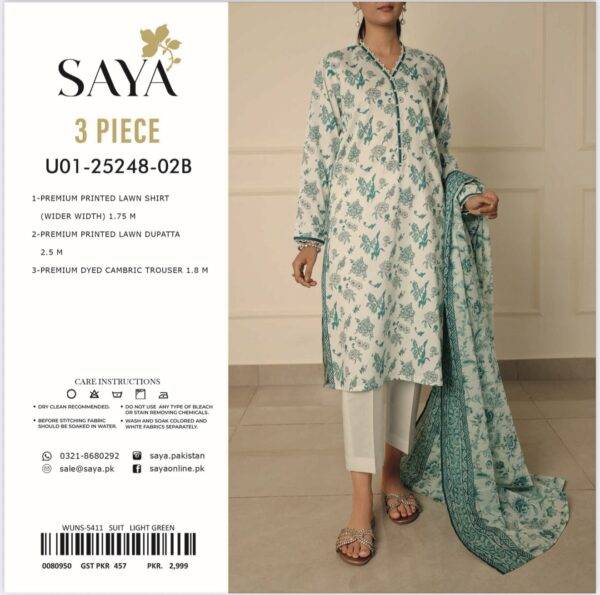 Saya Premium Printed Lawn 3 Piece