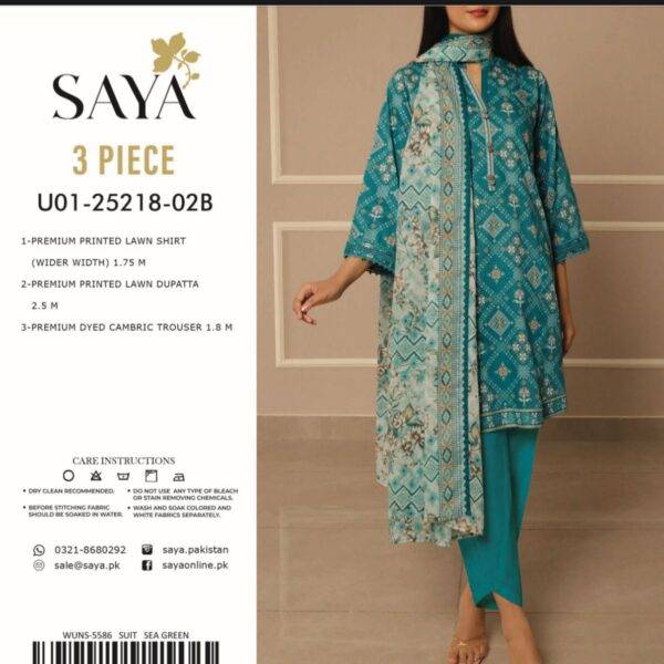 Saya Premium Printed Lawn 3 Piece