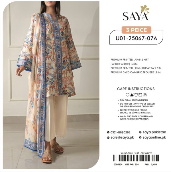 Saya Premium Printed Lawn 3 Piece