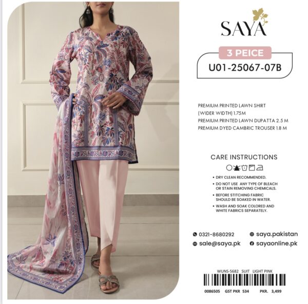 Saya Premium Printed Lawn 3 Piece