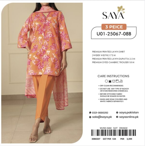Saya Premium Printed Lawn 3 Piece