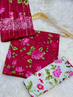 Binsaeed unstitched printed 3 piece lawn