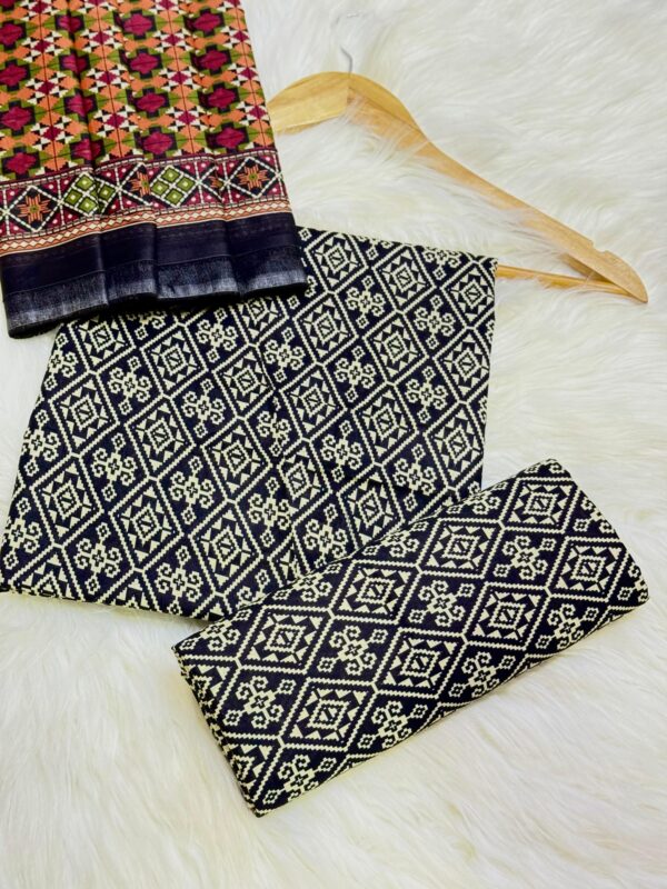 unstitched binsaeed three piece lawn suit