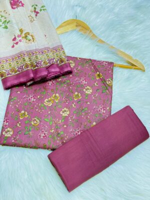 Binsaeed unstitched three piece lawn suit