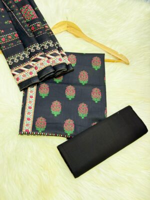 Unstitched binsaeed 3 piece lawn suit