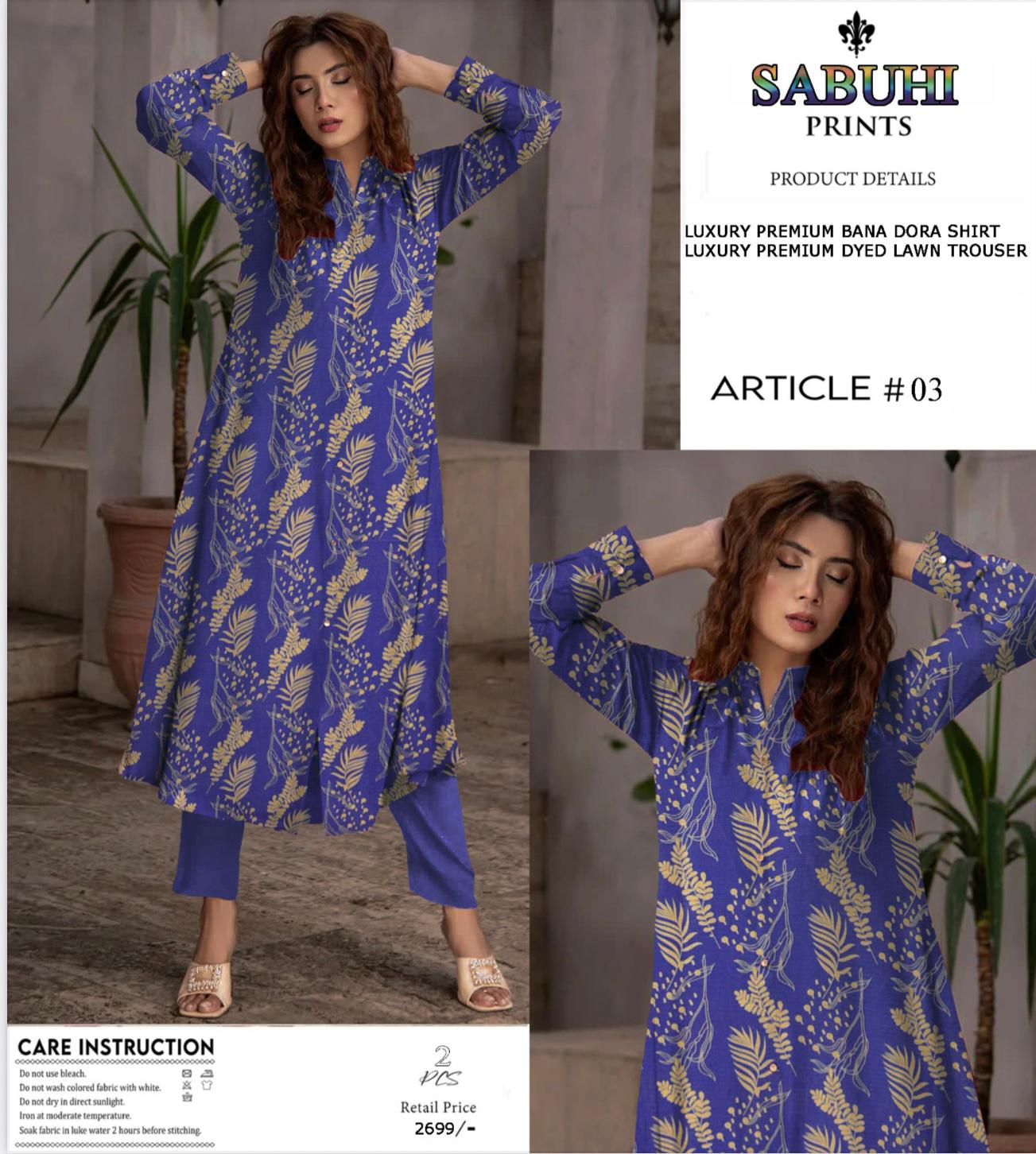 Unstitched two piece lawn suite